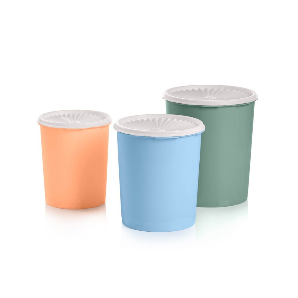 tupperware classic decorator canister set of 3 early roots i 1