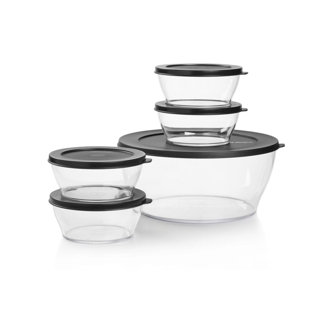 tupperware clearly elegant serving set of 5 1