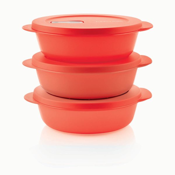 Tupperware® CrystalWave® Plus Round | Set of 3 | Microwave-Safe Containers