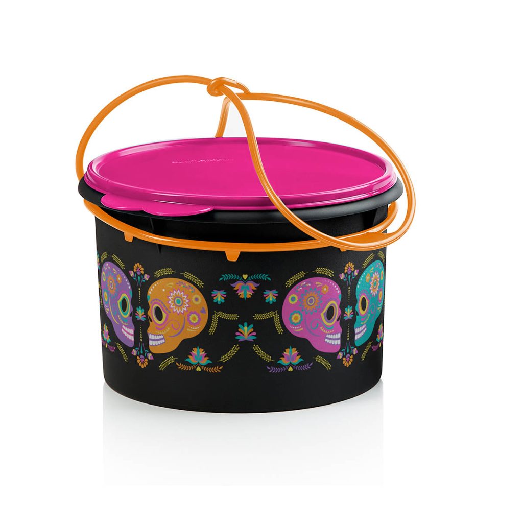 tupperware dia de los muertos large canister with cariolier 1