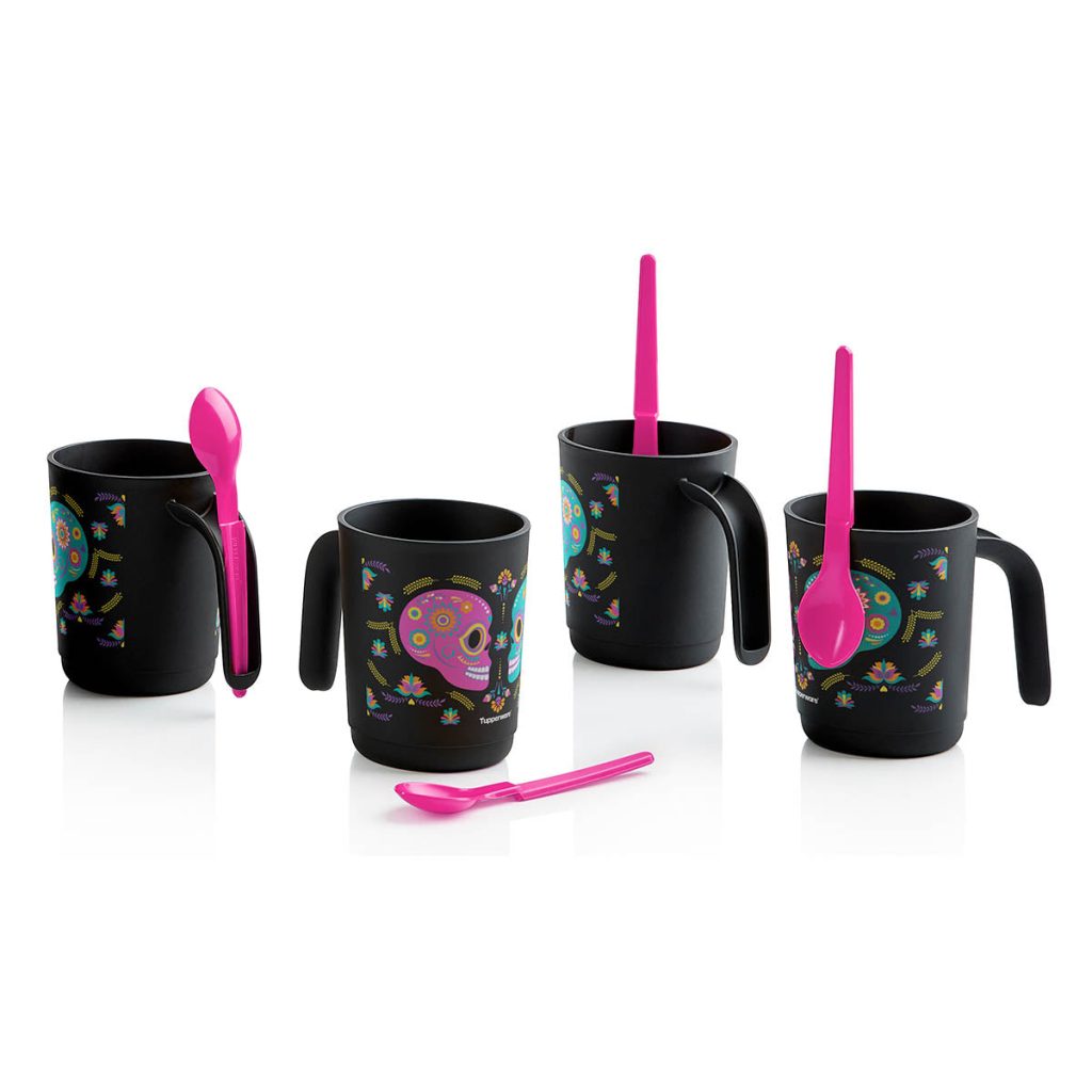 tupperware dia de los muertos mug set with hang on spoons se 1