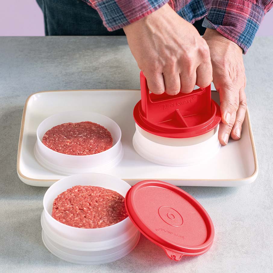 tupperware hamburger press keepers set large patty mold stor 2
