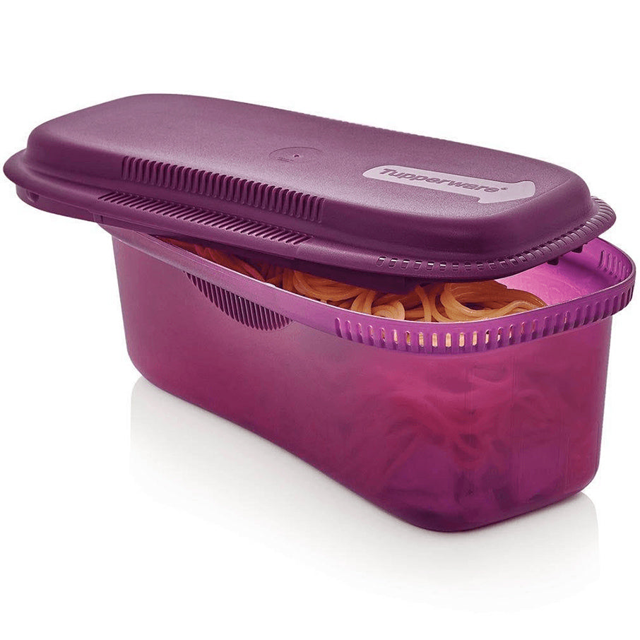 tupperware microwave pasta maker 8 cup cooker with strainer 1