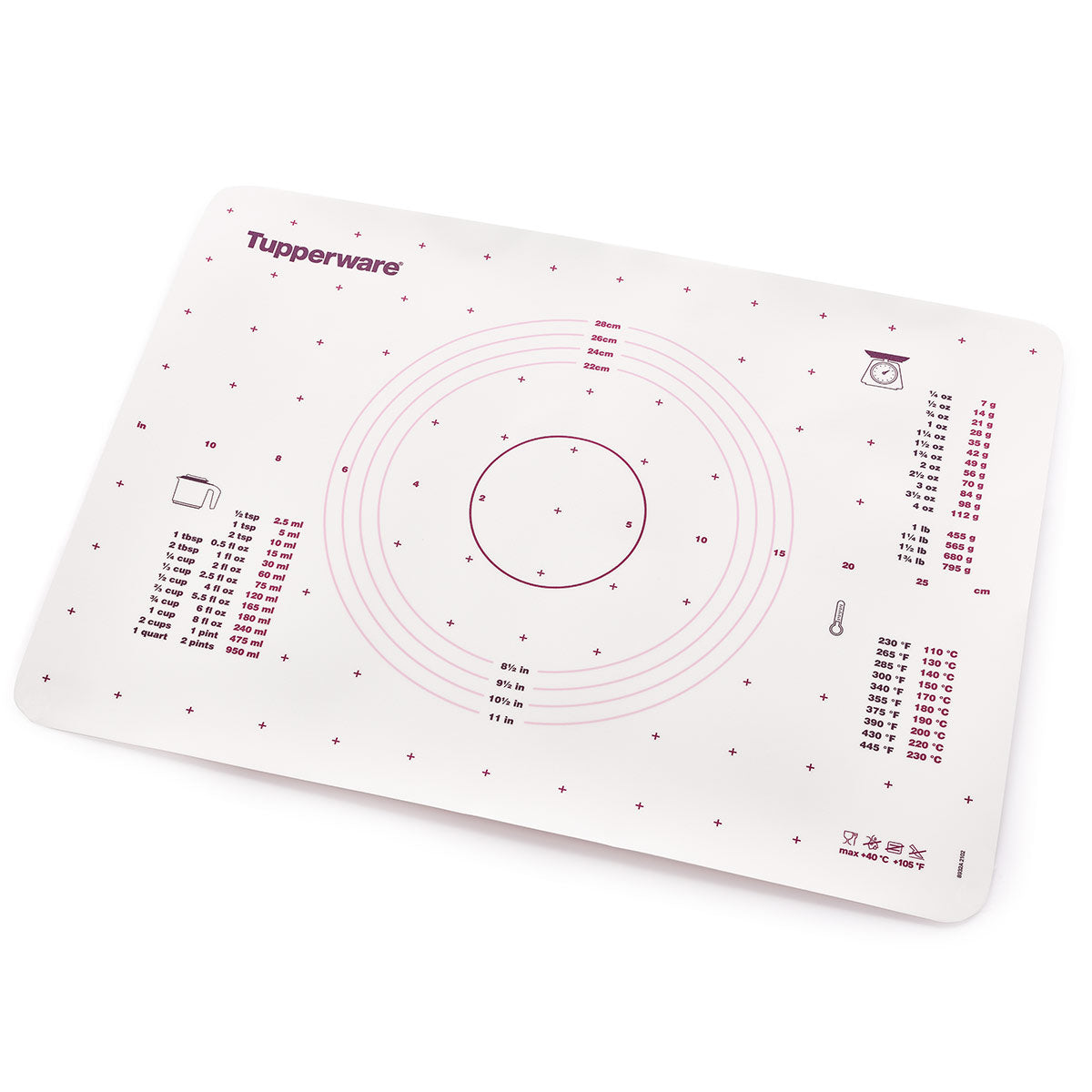 tupperware pastry sheet non slip mat with measuring guides 1