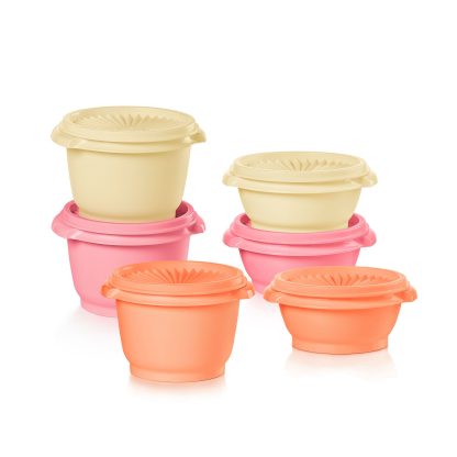 Tupperware Servalier® Mini Bowl | 6-piece Set (Soft Silk, Cornish Dairy, Cosy Rosy)