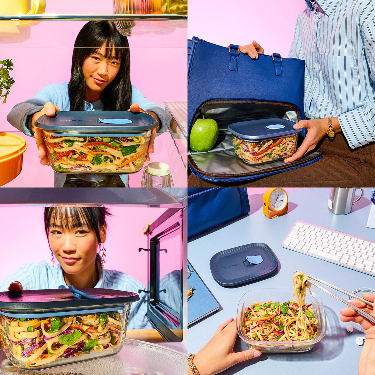 tupperware voilatm glass rectangular set of 4 2